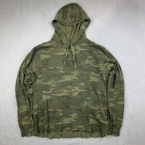 RRL Ralph Lauren Mens Sweater XL Green Camo Hoodie Waffle Knit Army Military
